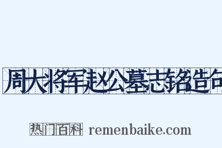 周大将军赵公墓志铭造句是什么意思的图片